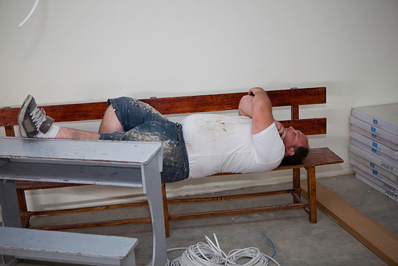 David can sleep anywhere, anytime