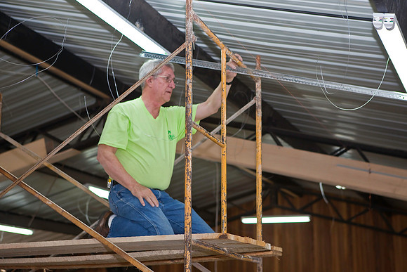 Tom showing us how to hang a suspended ceiling